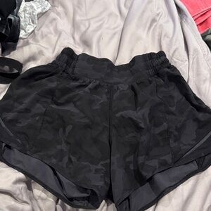 Lululemon Athletica Black Camo Athletic Shorts